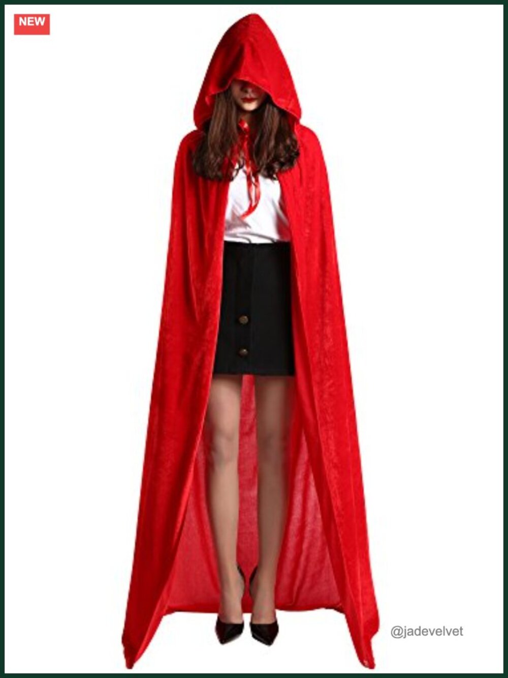 Hooded Cloak Full Length Velvet Cape Halloween Cosplay Costume